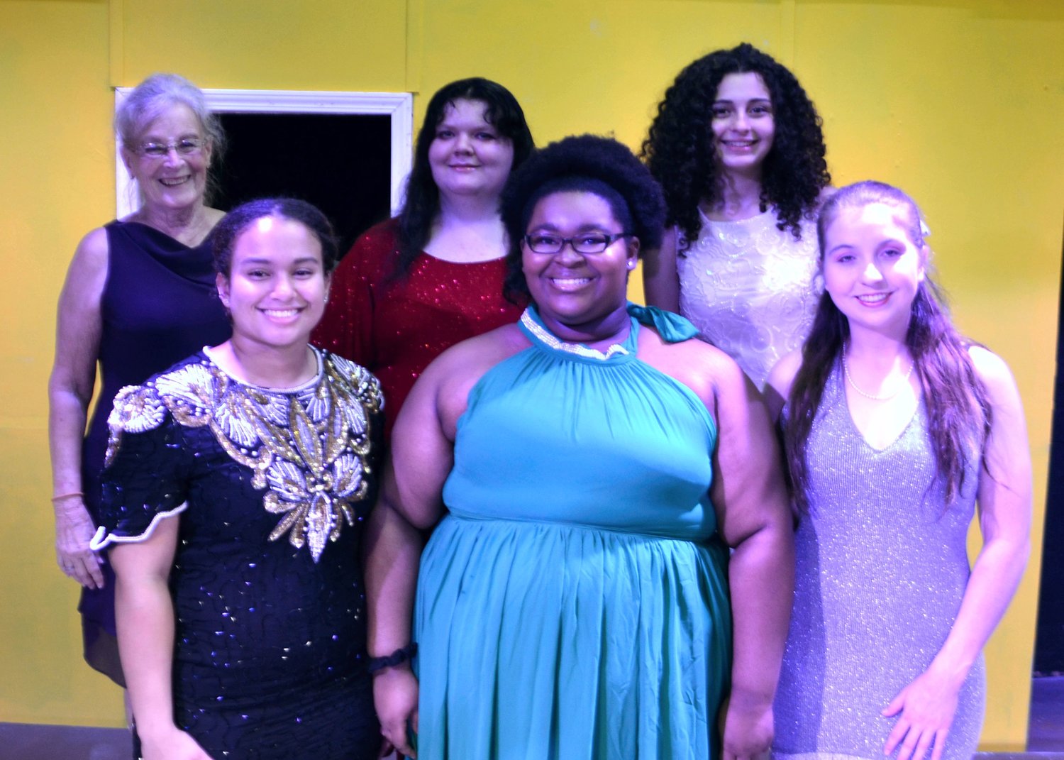 Pictured in the back row from left to right are: Sue Wild, Emylee Hull, and Naima Mailliard. Front row from left to right are: Jenny McClain, Kyla Miller, and Jackie Wilkins.